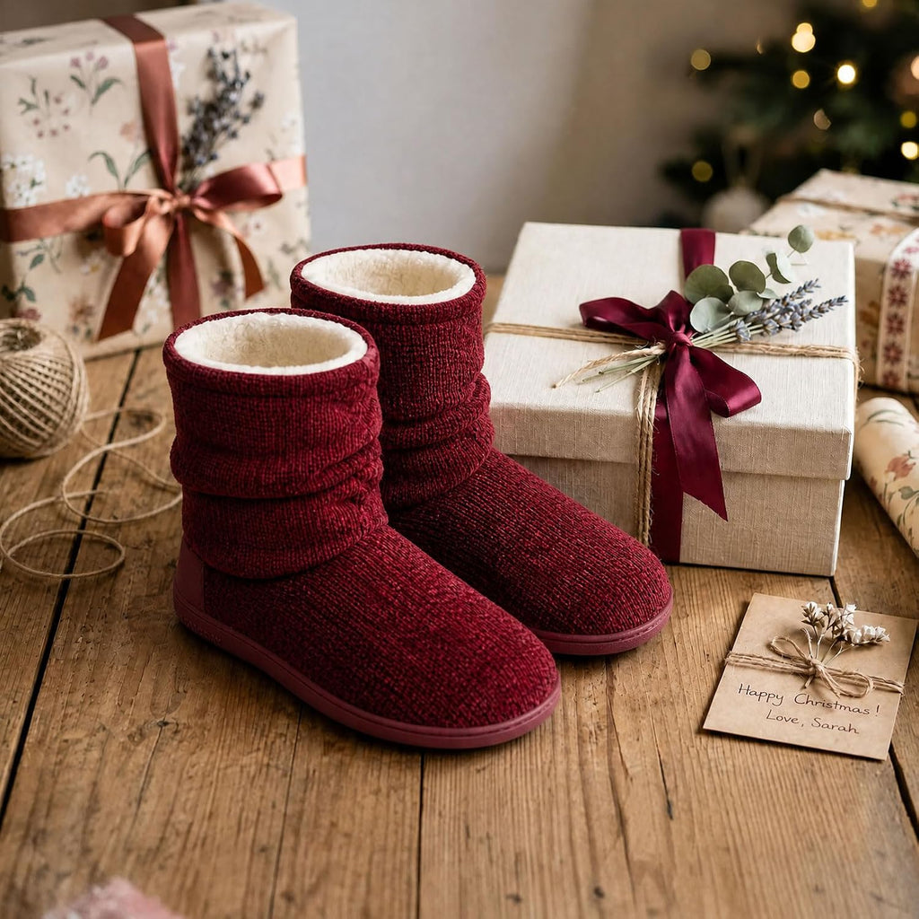 LongBay Women Slipper Boots Warm Memory Foam Indoor Outdoor House Shoe Gift