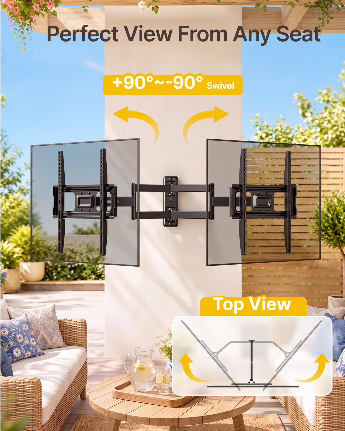 monTEK Full Motion Small TV Wall Mount for 13-43 Inch TVs up to 44 lb