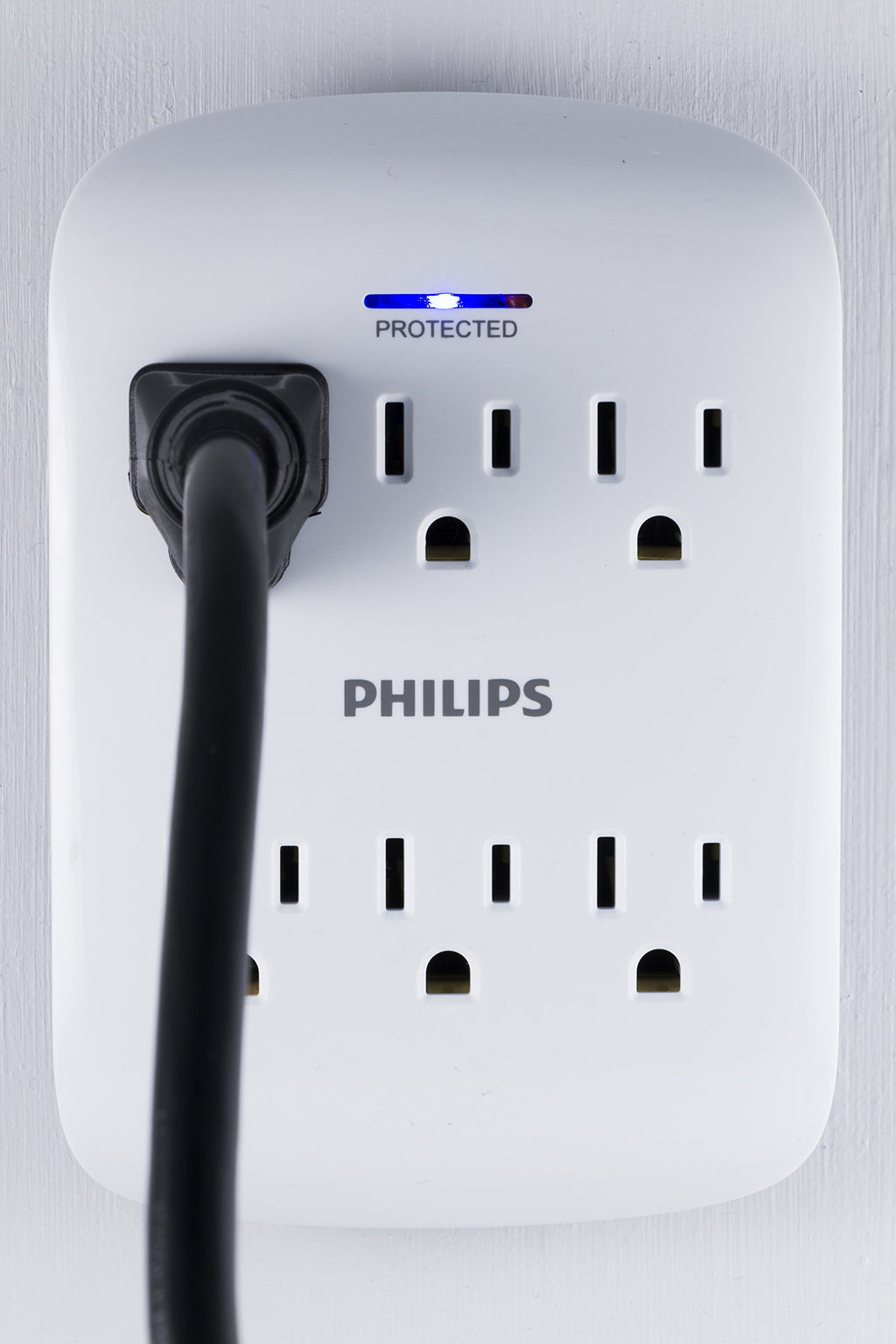 Philips 6-Outlet Extender Surge Protector, Wall Tap, 900 Joules, 3-Prong