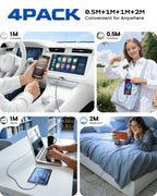 RAVIAD USB C Charger Cable [4Pack 0.5M+1M+2M+3M] USB to USB C Cable 3A Fast