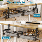 Under Desk Cable Management Tray 2 Pack, No Drill Cable Organizer With Clamp for Standing Desk, Easy to Install Cord Management System, No Damage Wire Organizer