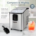 Igloo Ice Maker Countertop, Portable Ice Maker with Handle, 26lbs, Black