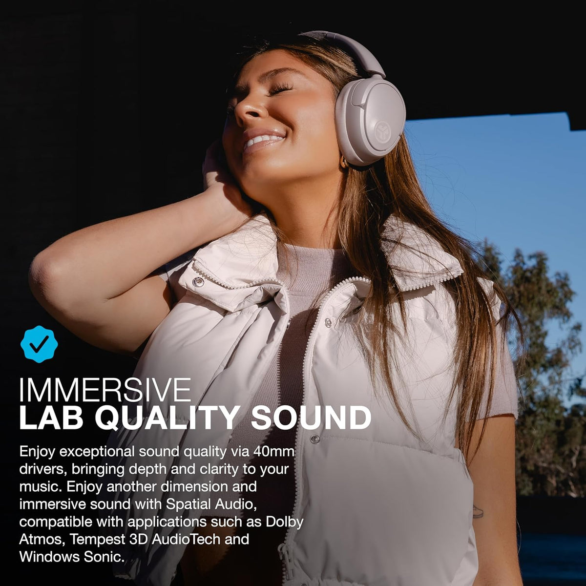 JLab JBuds Lux ANC Wireless Over-Ear Headphones, Mauve