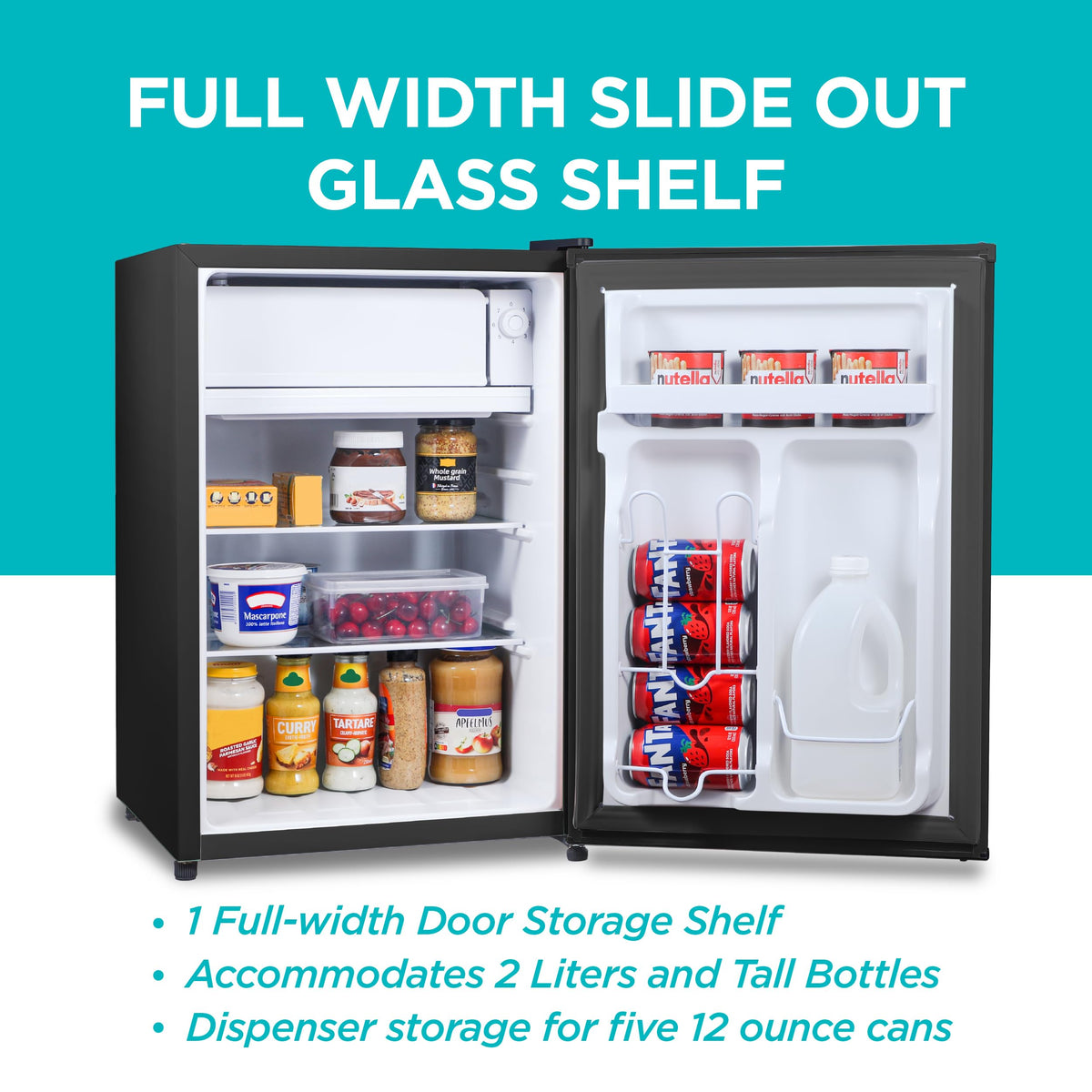 BLACK+DECKER 2.5 Cu. Ft. Compact Refrigerator, BCRK25V, Stainless Look