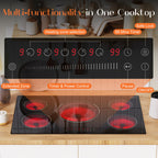2 Burner Electric Cooktop 110V, 2000W, 24" Countertop & Built-in