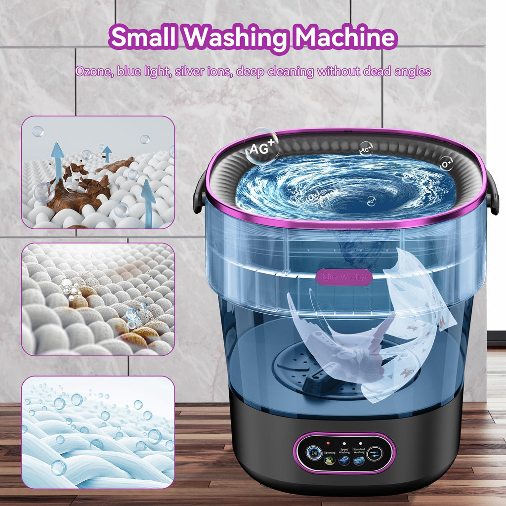 JUJOJB Portable Washing Machine, Folding 20L Mini Washer and Spin-Dryer