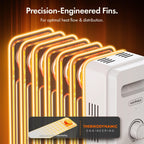 VonHaus Oil Filled Radiator 11 Fins – 2500W, 3 Heat Settings, 24 Hour Timer