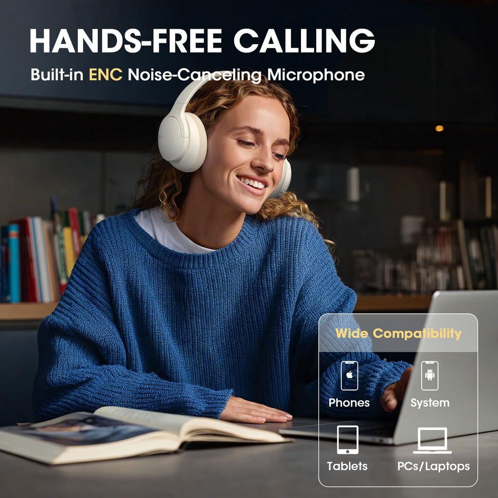 DOQAUS Bluetooth Headphones Over Ear, Headphones Wireless with 90H Playtime