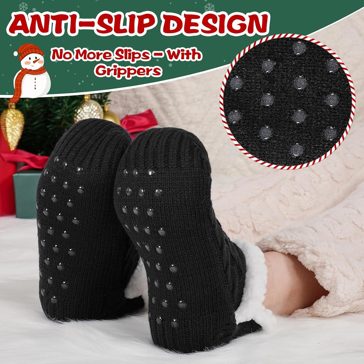 Niorasen Fluffy Slipper Socks Women Men, Winter Gift for Her, UK 4-9