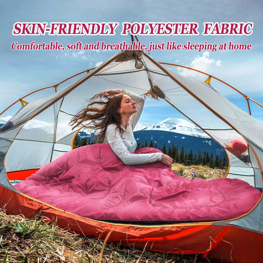 Sleeping Bag for Camping,Sleeping Bags for Adults Backpacking Waterproof,3 Seasons Adult Blanket,Small Packed Ultralight Carry Bag, Soft,Thick and Warm,for Outdoor Camping,Travel,Hiking