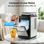 Countertop Portable Ice Maker, 8 Cubes in 6 Mins Fast Ice Making, 26Lbs Ice Per Day Auto Self-Cleaning Ice Machine with Ice Basket & Scoop, Compact Mini Ice Maker for Home Kitchen Office Bar RV Travel