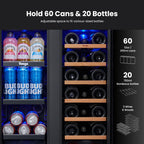 Yeego Beverage Refrigerator - 24 inch 180 Cans Beer Cooler with Glass Door