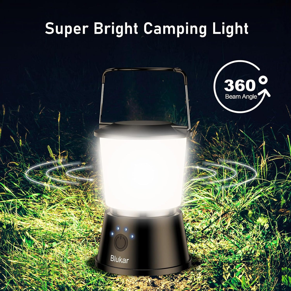 Blukar Camping Lights Rechargeable, 2000L Camping Lantern Lamp Essentials