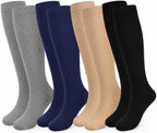 Compression Socks, (2/4/6/7 Pairs) for Men & Women 15-20 mmHg is Best for Athletics, Running, Flight Travel, Support