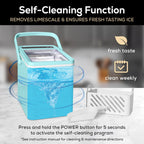 Igloo Ice Maker Countertop, Portable Ice Maker with Handle, 26lbs, Black