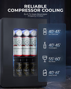 Beverage Refrigerator, 2.47 Cu.Ft Mini Fridge Beverage Cooler