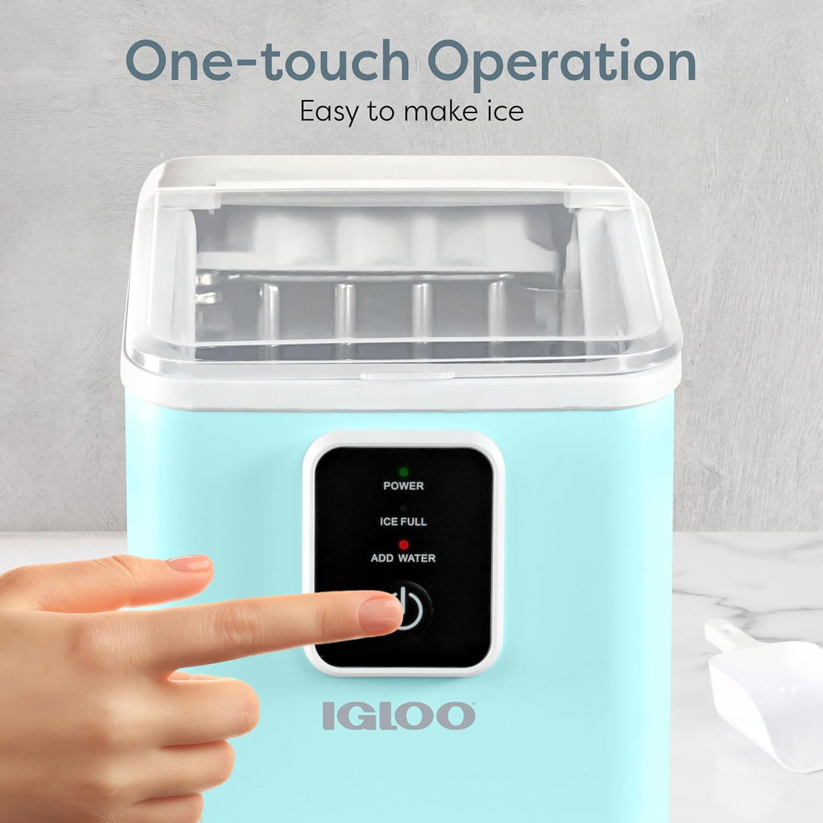 Igloo Ice Maker Countertop, Portable Ice Maker with Handle, 26lbs, Black
