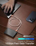 CONMDEX 2Pack USB C Fast Charging Cable - 10Gbps Data Transfer, QC3.0 3.1A Fast Charger - USB3.1 Gen2 for Samsung Note20, Galaxy S24/S23/S22/S21, Z Flip5, Pixel 9-1M-Orange