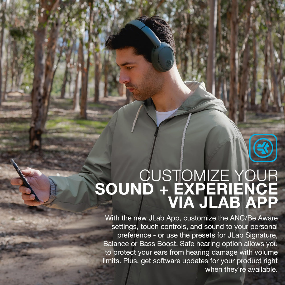 JLab JBuds Lux ANC Wireless Over-Ear Headphones, Mauve