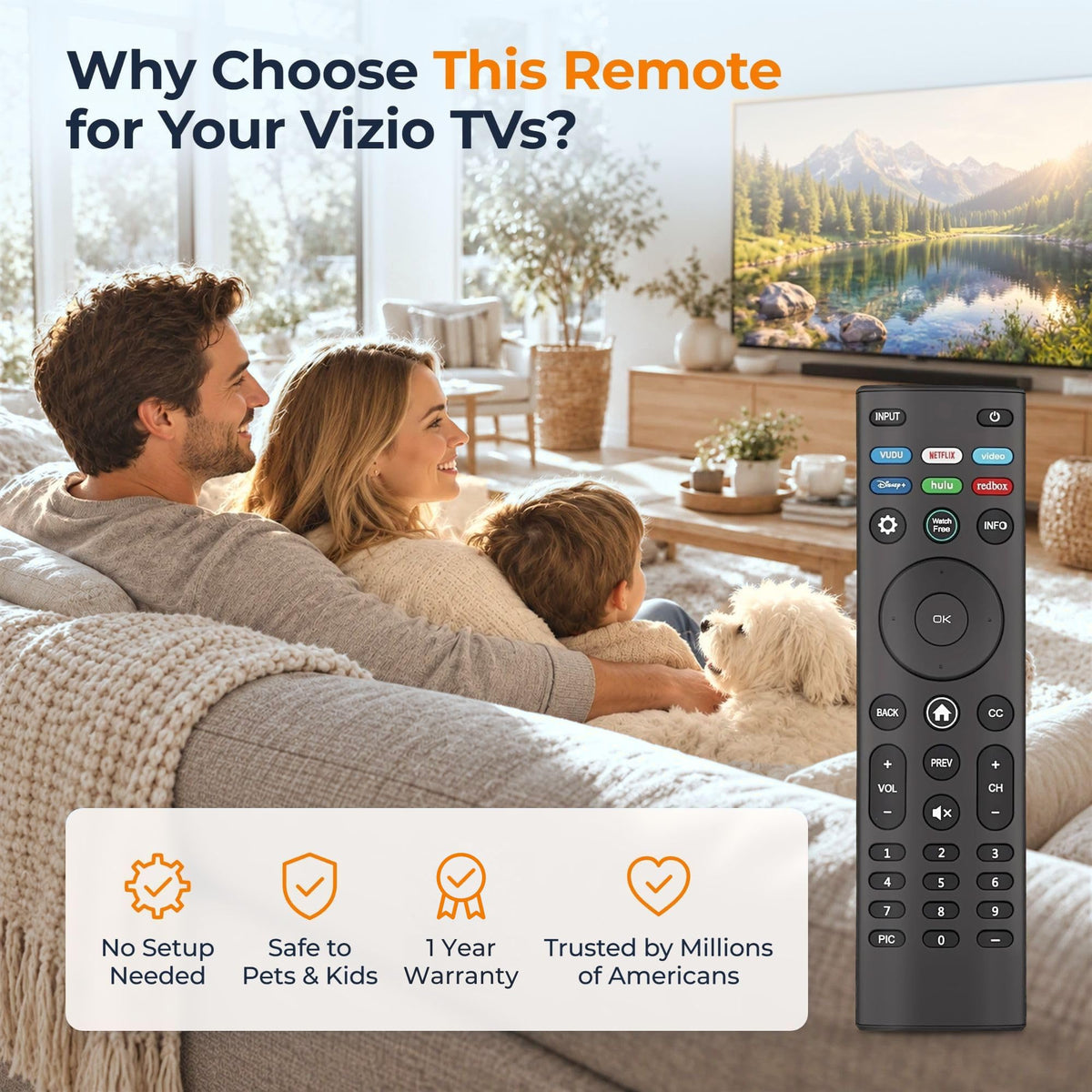 Replacement for Samsung TV Remote, for All 2019-2026 Samsung Remote Control for Smart TV with Voice Control. 2-Year Full Warranty.
