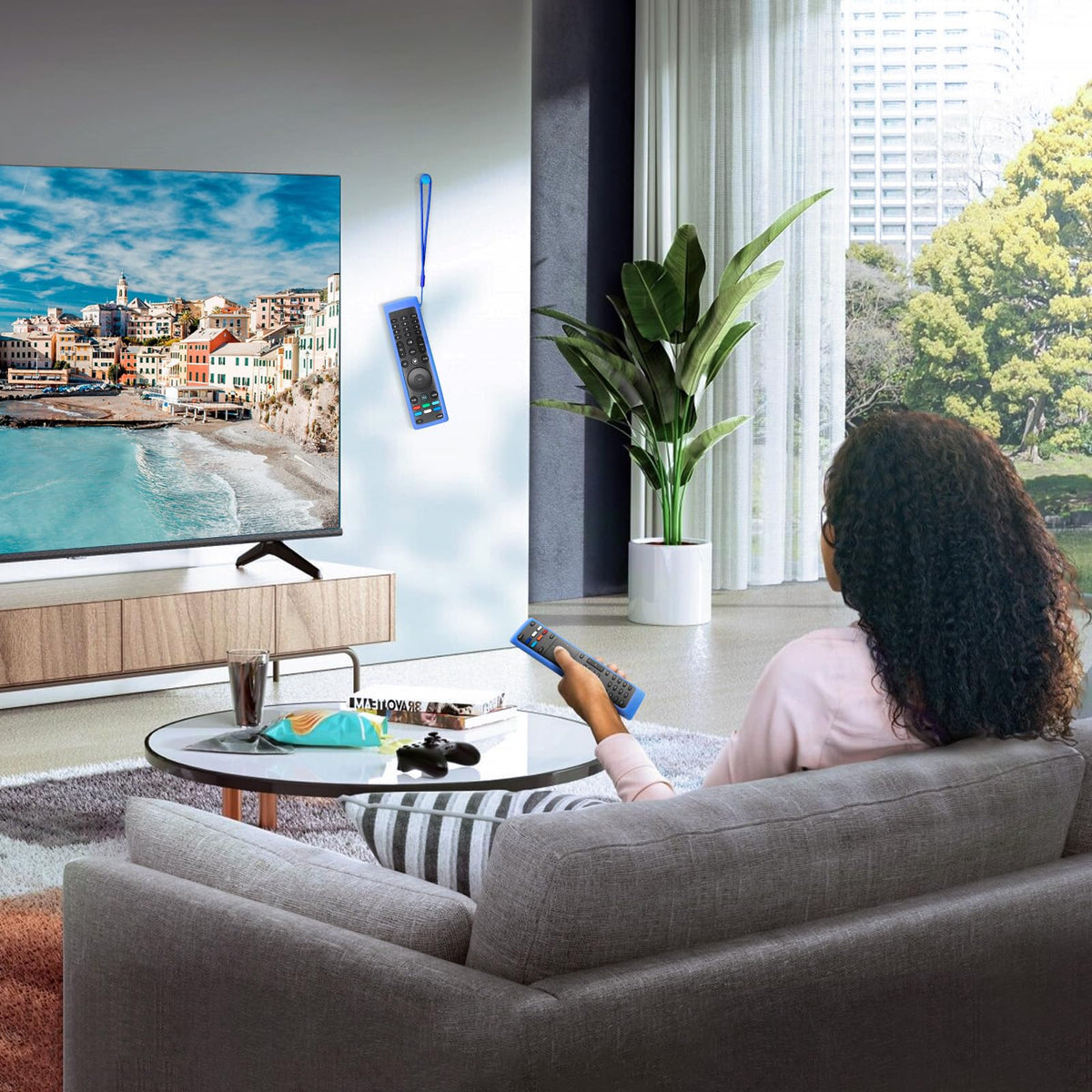 Universal for Samsung-TV-Remote-Control Replacement,Compatible with All Samsung Smart Frame Curved QLED TVs