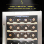 SCHMÉCKÉ 12 Bottle Compressor Wine Cooler Refrigerator w/Lock - Large Freestanding Wine Cellar For Red, White, Champagne or Sparkling Wine - 41f-64f Digital Temperature Control Fridge Stainless Steel