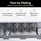 Igloo Ice Maker Countertop, Portable Ice Maker with Handle, 26lbs, Black