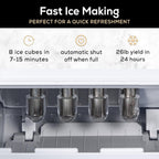 Igloo Ice Maker Countertop, Portable Ice Maker with Handle, 26lbs, Black