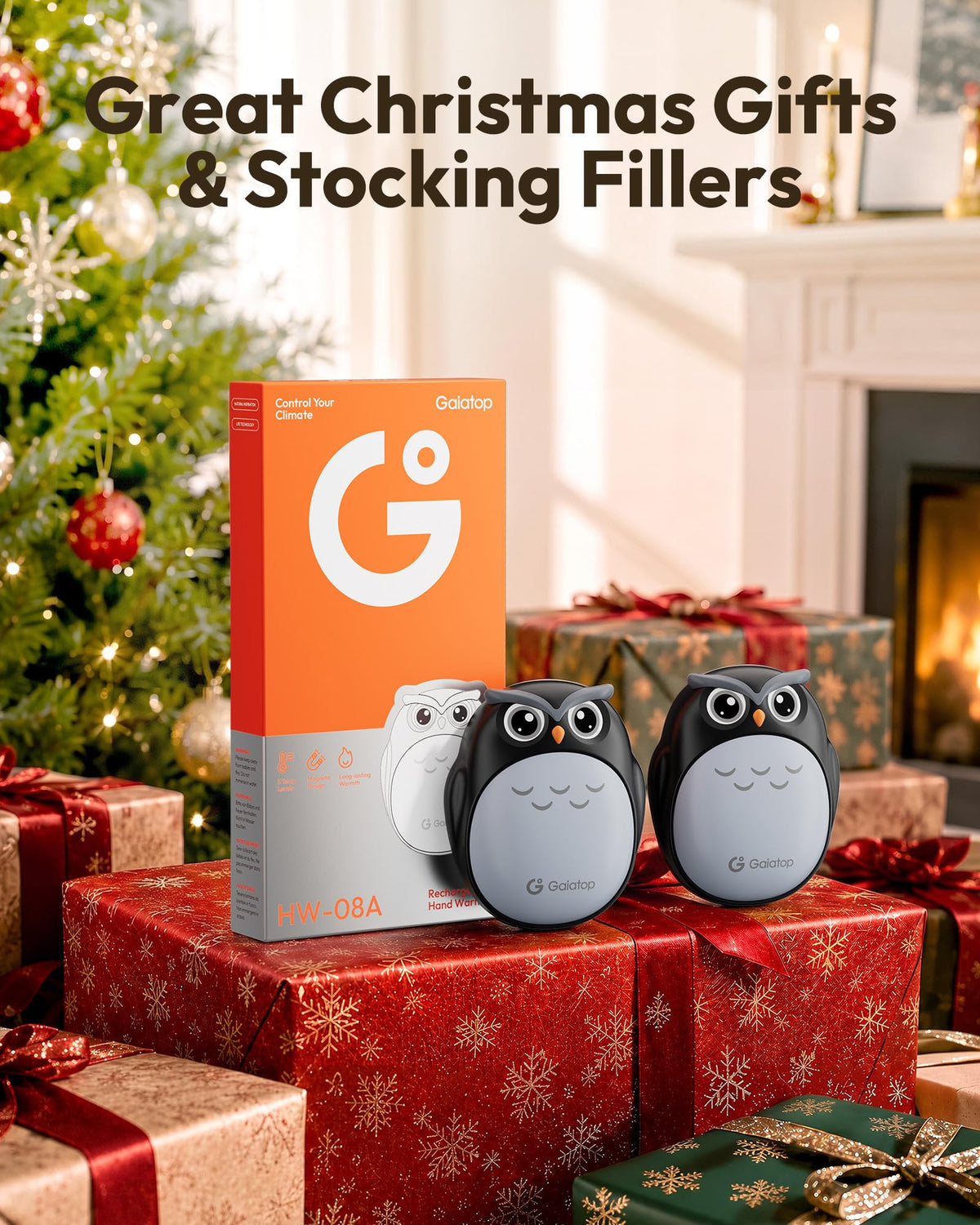 Gaiatop Rechargeable Hand Warmers 2 Pack, Cute Owl Handwarmers