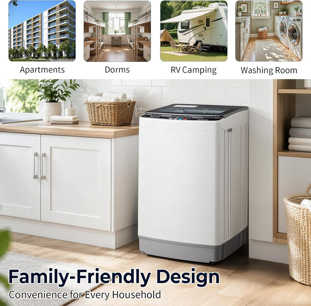 Winado 15.6LBS Full Automatic Portable Washing Machine with Drain Pump