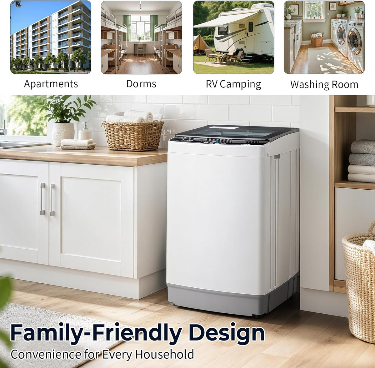 Winado 15.6LBS Full Automatic Portable Washing Machine with Drain Pump