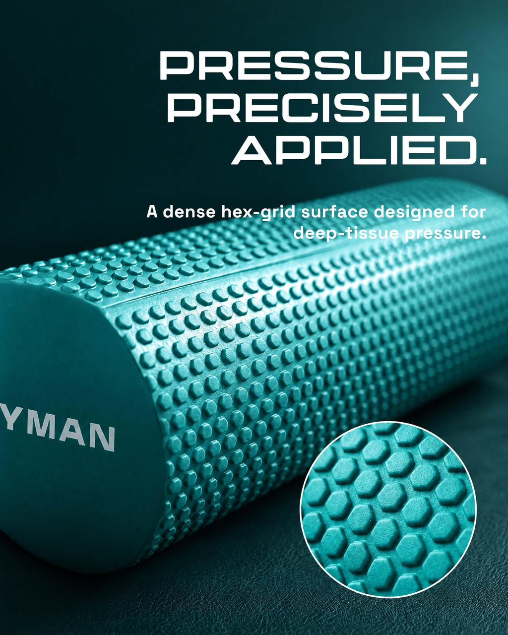 KAYMAN Sports Foam Roller, Deep Tissue Muscle Recovery, 44.5 x 15cm, Black