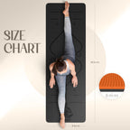 Yogii Yoga Mat - Non-Slip 6mm Thick TPE & Travel-friendly Yoga Mat - Perfect for Home & Gym Exercise Fitness & Pilates - With Laser Alignment Guides for Men & Women