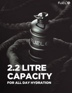 Fuel24 Jug - 2.2 Litre Water Bottle - Extra Strong Flex Material - Drop Proof, Pop or Straw Cap Options - 2.2L Large Gym Sports Bottle, BPA FREE