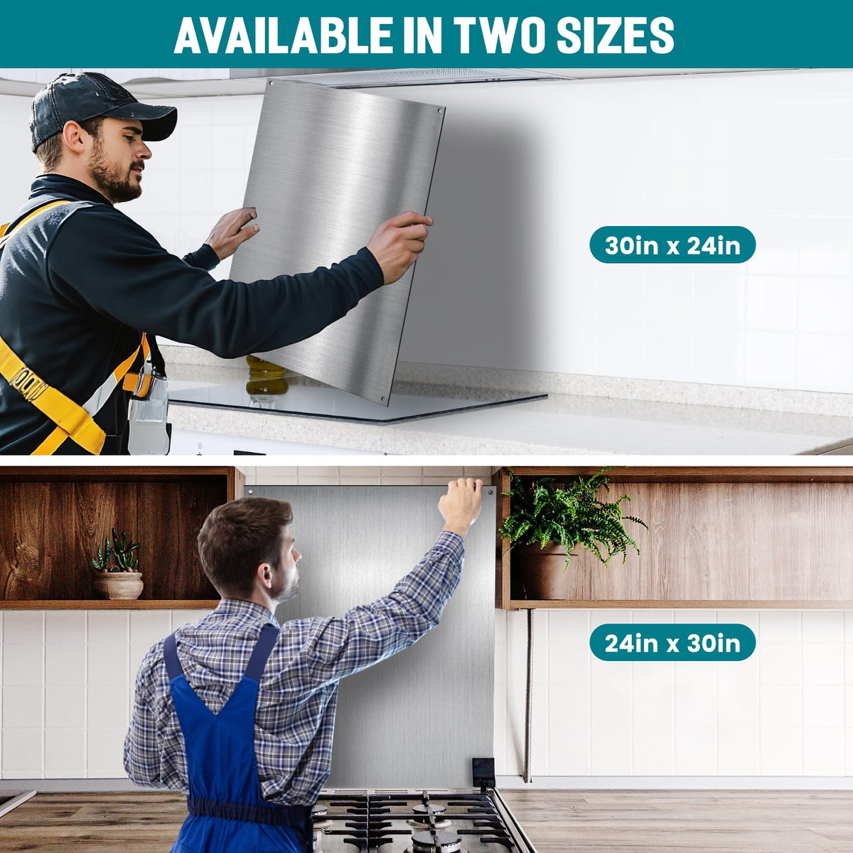 12"x29.5" Stainless Steel Backsplash - Ultra Flat & Easy to Clean, Protect Wall from Splash & Stain - Kitchen Stove Backsplash Panel for Oven & Range Hood with Pre-Drilled Holes