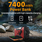 FosPower NOAA Emergency Weather Radio A1 7400mWh Solar Hand Crank (Orange)