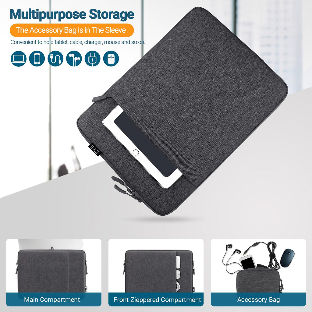 ZYB Laptop Sleeve 14 Inch, Waterproof Shockproof 14 Inch Laptop Case for 14" Notebook Lenovo Thinkpad IdeaPad, MacBook Air 15.3 2026-2023 M5 M4 M3 M2, 14" HP Dell Acer Chromebook Mac Pro 15-Black