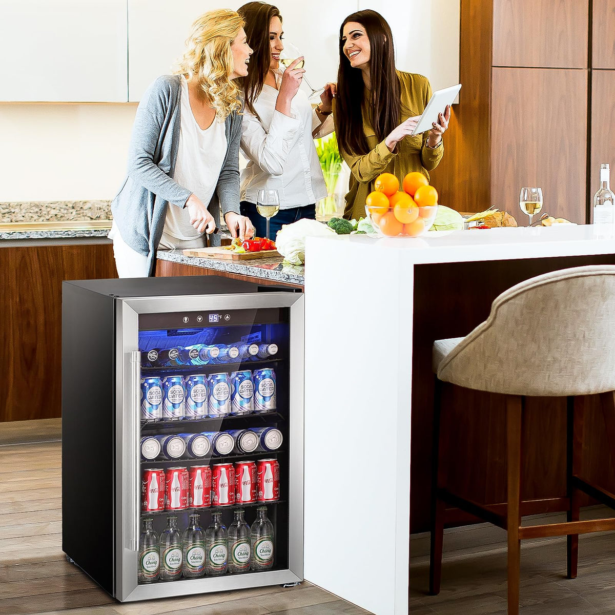 Antarctic Star 18L Mini Fridge Cooler 24Can, Beverage Refrigerator with Quiet Compressor, LED Light,Freestanding Small Fridge with Electronic Temperature Control for Home and Bar(40-61 ℉)