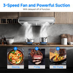AMZCHEF 30" Under Cabinet Range Hood, 750CFM Stainless Steel Vent Hood