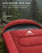Voyager Sleeping Bag for Adults, Lightweight 3-4 Season Waterproof Camping