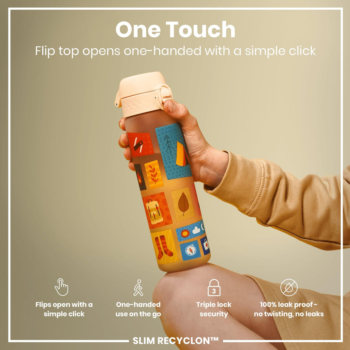 ION8 Leak Proof Water Bottle, 500ml (18oz), Fighter Jets