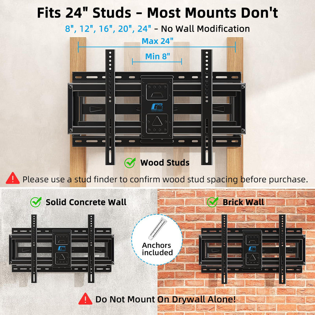 HOME VISION Heavy Duty Tilt TV Wall Mount for 32-86 Inch Flat/Curved Screen