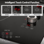 2 Burner Electric Cooktop 110V, 2000W, 24" Countertop & Built-in