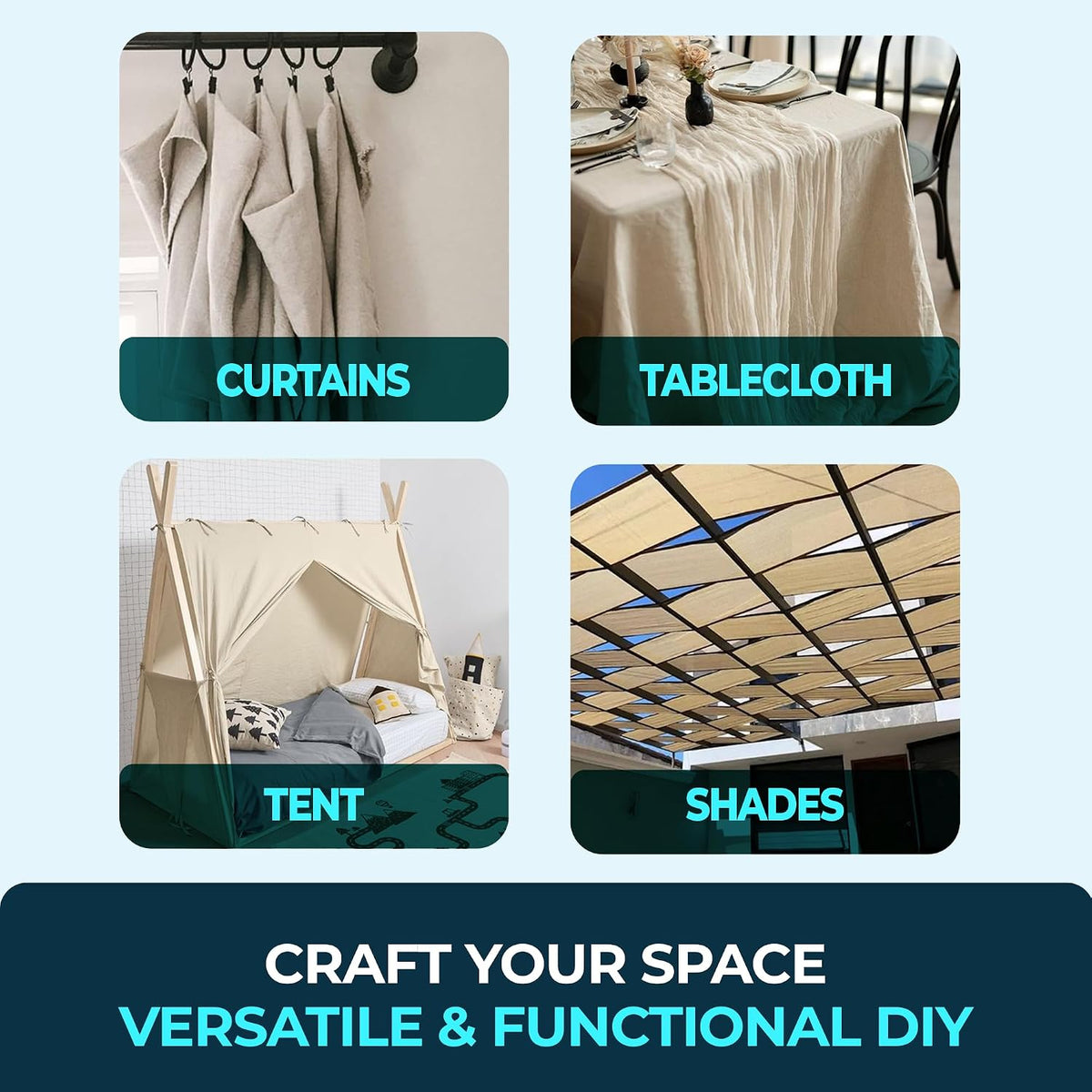 CS Cotton Dust Sheets for Decorating, Furniture, Floors, 12x9 Ft (3.6x2.7m)