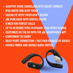 JBL Endurance Peak 4 - Wireless Noise Cancelling Sport Earbuds (Black/Grey)