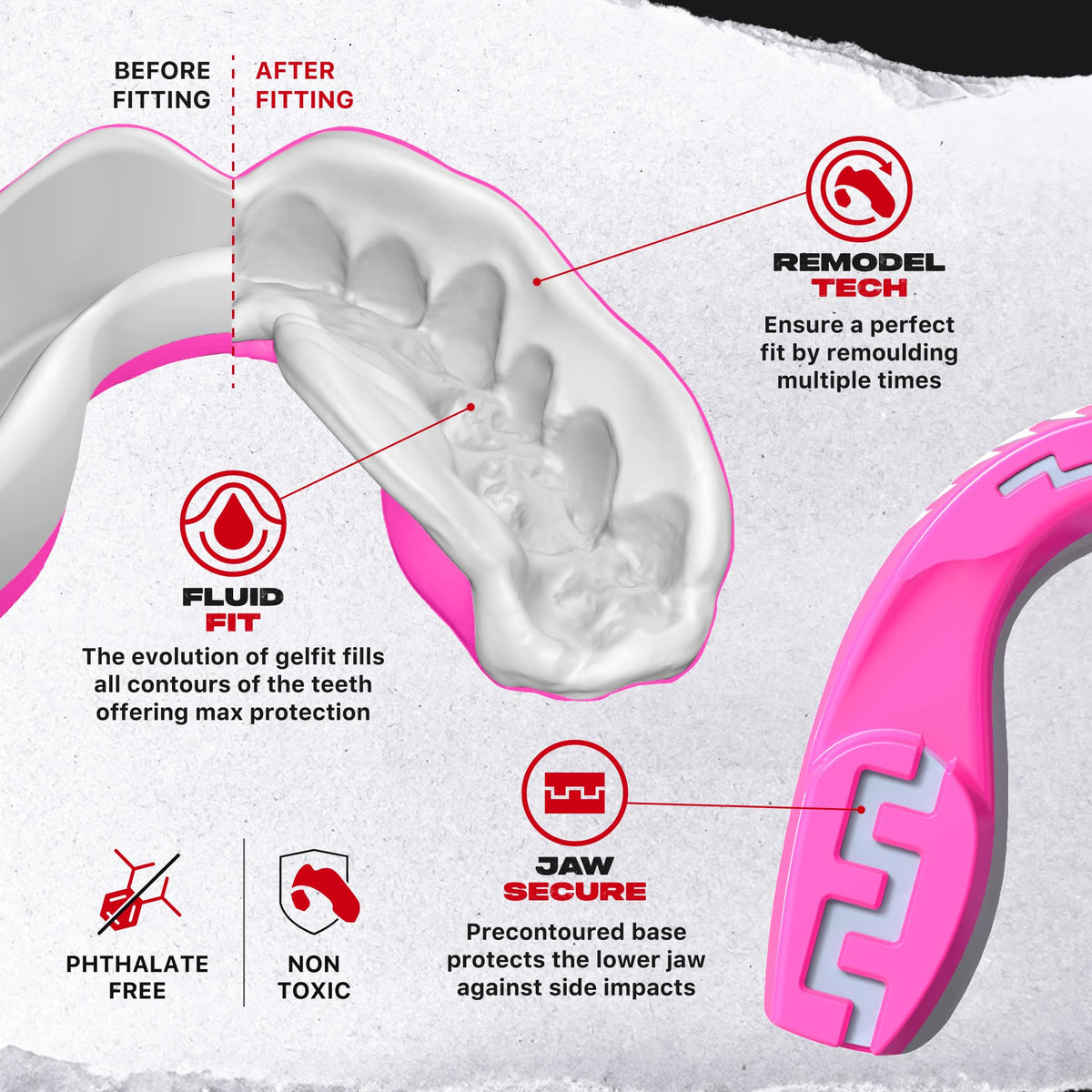 SAFEJAWZ Mouth Guard, Adult & Junior Dual Layer Gum Shield with Case