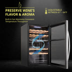 SCHMÉCKÉ 12 Bottle Compressor Wine Cooler Refrigerator w/Lock - Large Freestanding Wine Cellar For Red, White, Champagne or Sparkling Wine - 41f-64f Digital Temperature Control Fridge Stainless Steel