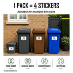 Set of 4 Personalised Wheelie Bin Stickers, Custom Bin Number Stickers with House Number and Street Name, Waterproof Labels for Rubbish and Recycling Bins, Easy Apply, 100 x 150mm (Style - Classic)