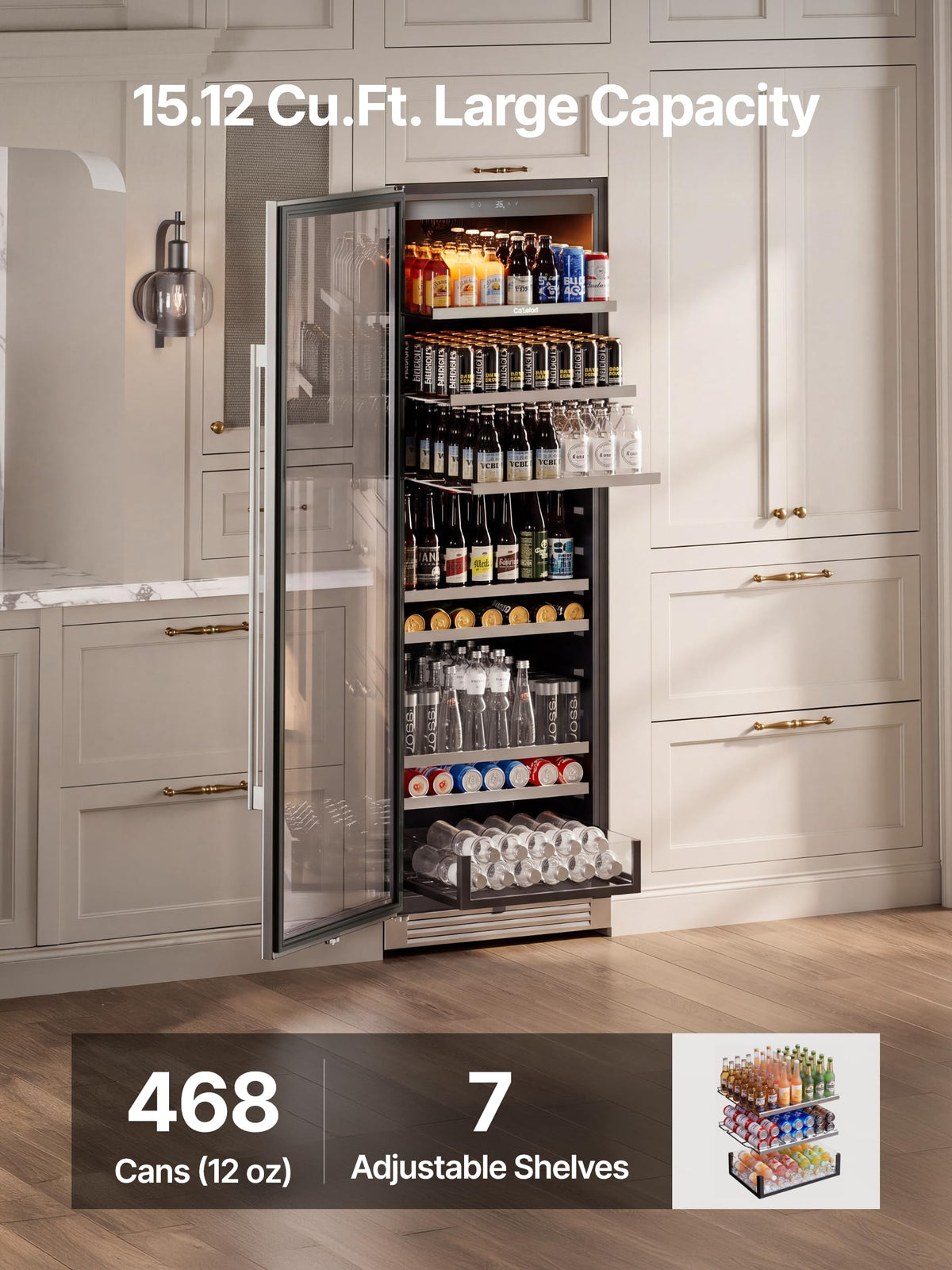 Ca'Lefort 48 Inch Wine & Beverage Refrigerator, 200 Can and 46 Bottle