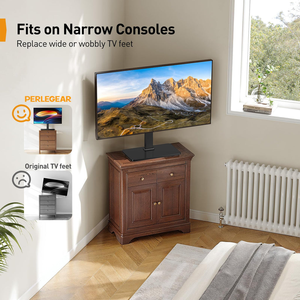 Perlegear Universal Swivel TV Stand Base for 32–70 inch TVs to 99lbs